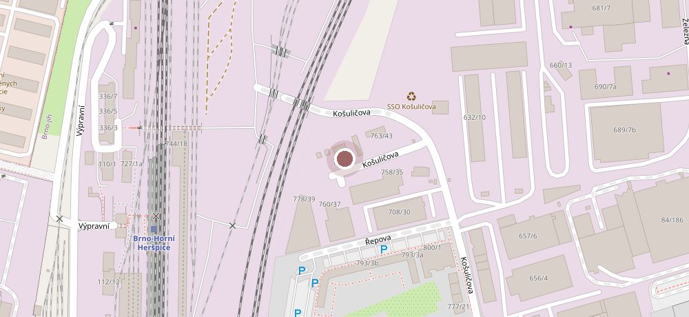 Orientační mapa - Sídlo společnosti — Košuličova 755/41, Brno